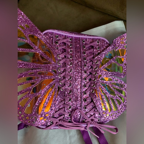 NEW Dolls Kill x Club Exx Violet Metamorphic Glitter
Backpack Shoulder Bag Purse - Picture 3 of 16